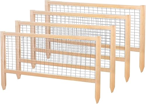 Miniatura 5 de SUNCROWN Valla de madera para cama de jardín al aire libre marco de maceta para verduras frutas hierbas paquete de 4 447 x 236 pulgadas