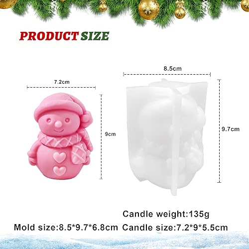 Miniatura 2 de Molde de vela de Navidad para hacer velas, molde de silicona 3D para fundición de resina, bricolaje de yeso, arcilla polimérica, decoración del