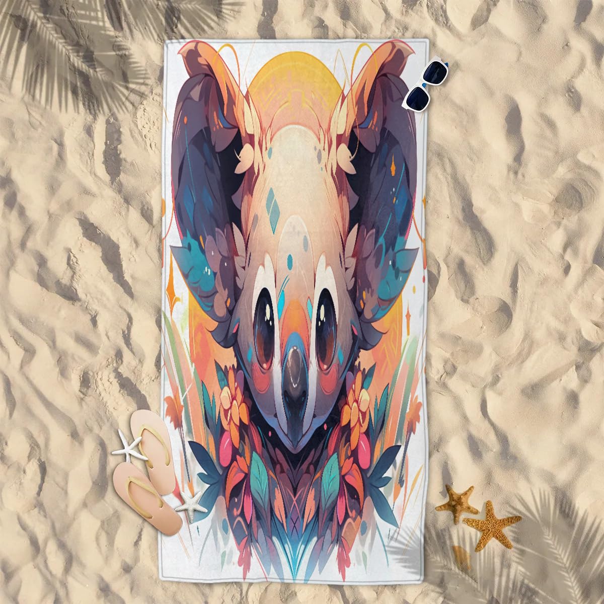 Koala Print Microfiber Beach Towel - 61x31 Inch Quick Dry, Lightweight Towel For Pool, Beach, Camping - View #3