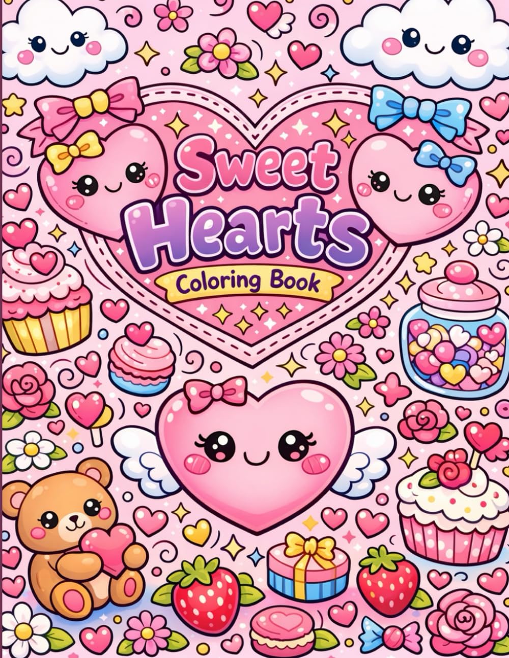 Sweet Hearts Coloring Book: Adorable Valentine’s Day Designs to Relax, Color & Share the Love