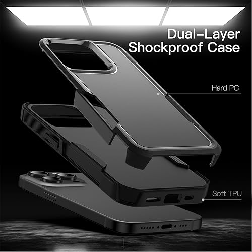 Miniatura 3 de JETech Funda para iPhone 15 Pro de 6.1 pulgadas, resistente protección resistente de doble capa, a prueba de golpes, funda protectora resistente