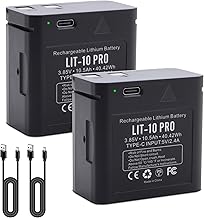 2-Pack LIT-10 Pro 10500MAH Battery Compatible with SPYPOINT Cellular Trail Camera Link-Micro,Cell-Link,LM2,Link-Micro-S-LTE Cell-Link Series , For SPYPOINT LIT-10 Battery and Type-C Charging Cable