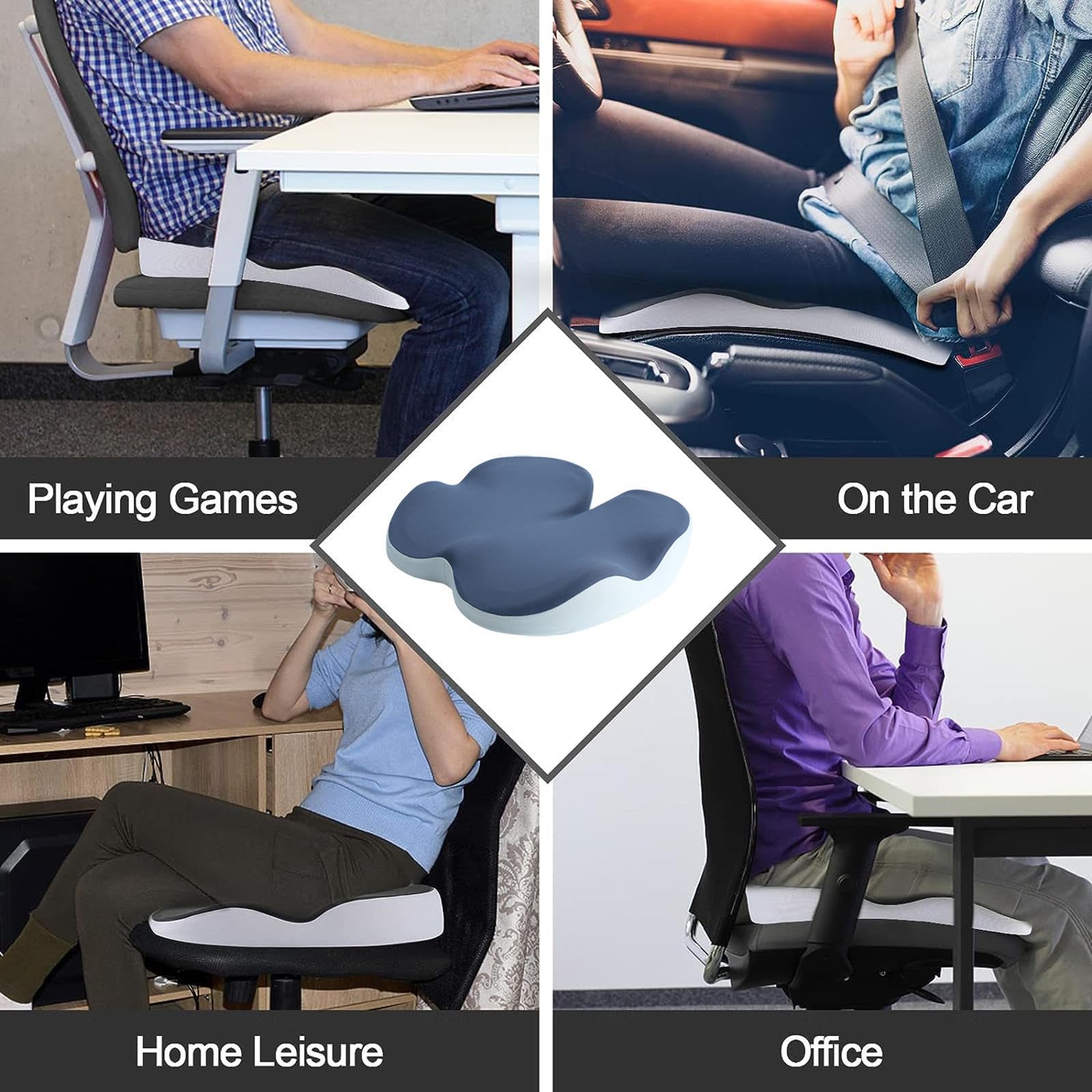 HAZARA Cojin Antiescaras Lavable Ergonómico Almohada Silla para Cadera,Cóccix,Ciática,B-Green