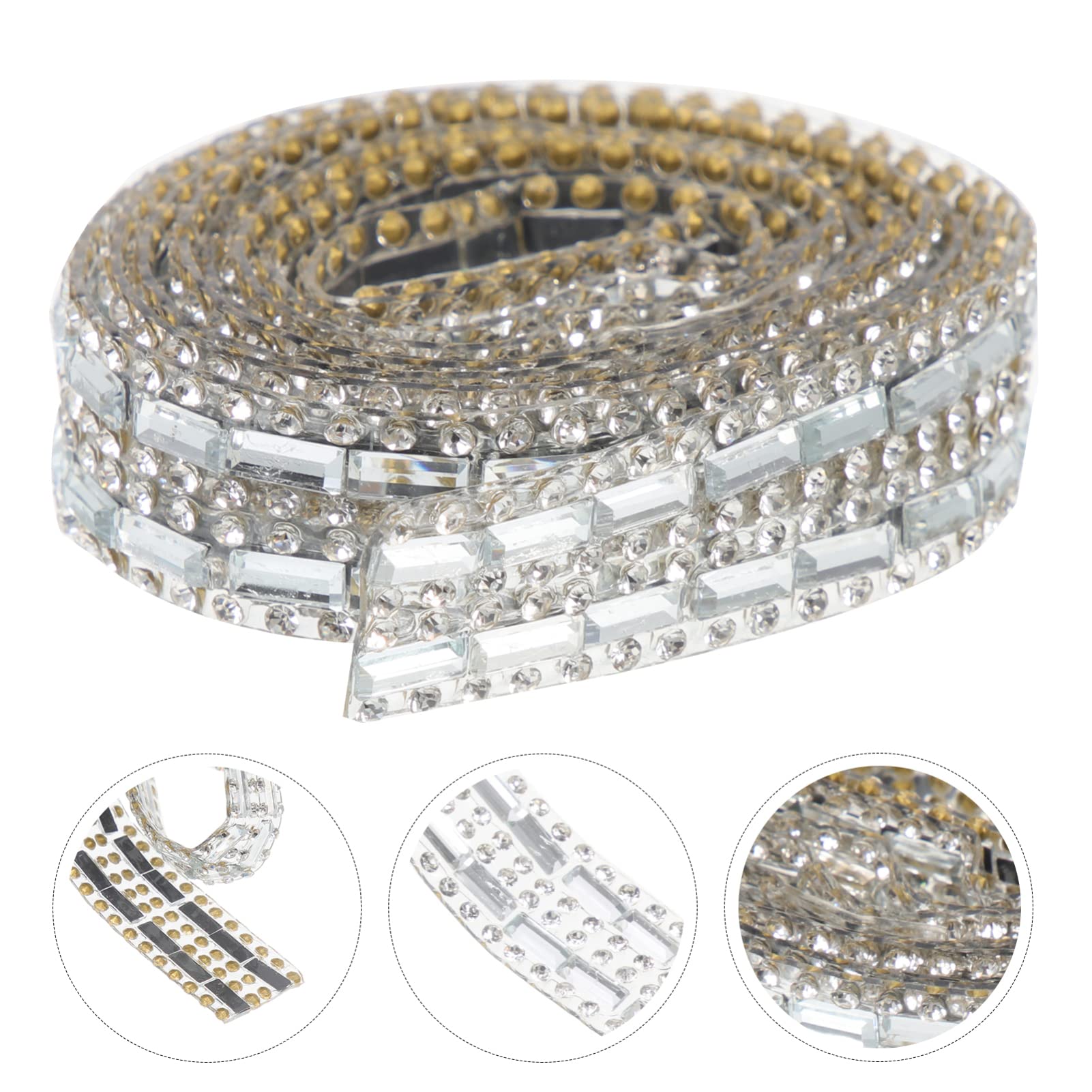 ACiyD Selbstklebendes Strassband Bling Diamond Ribbon Crystal Trim Roll Gem Sticker für DIY Art Crafts Auto Phone Wedding Dress Decoration