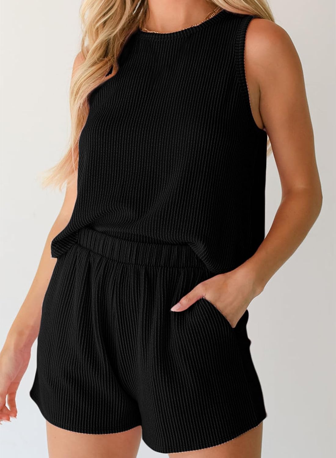 SHEWIN Women's Summer 2 Piece Outfits Shorts Sets Matching Set Loungewear 2026 - Image 4