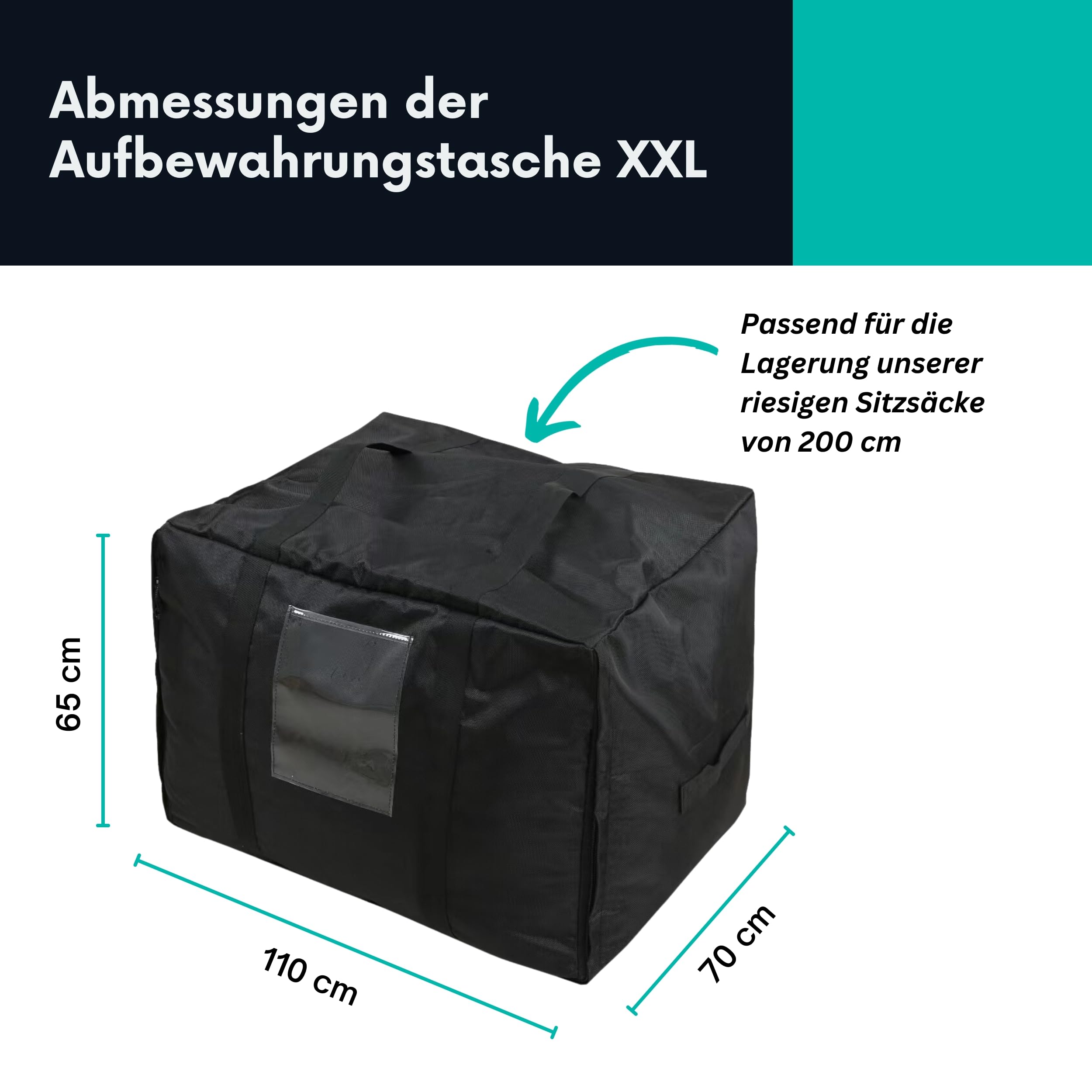 Vakuumbeutel XXL + Aufbewahrungstasche XXL tiret – Ideal zum Aufbewahren von Riesige Sitzsäcke 200 cm – Praktisch und Robust – Vacuum Bag + Storage Bag