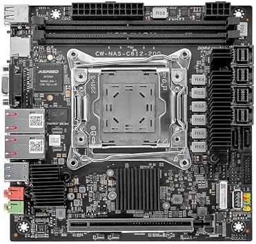 C612 NAS Motherboard LGA2011-3, 2X SATA 6Gbps,4*SFF-8643 2X 10 GbE Intel X550-T2, 2X M.2 NVMe, 1x PCIe x16, DDR4, Server Workstation MINI-ITX Mainboard for Xeon E5 V3/V4 17 * 17cm
