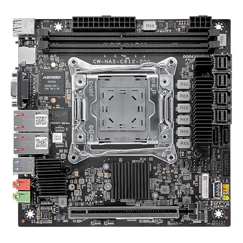 HKUXZR C612 NAS �}�U�[�{�[�h LGA2011-3�ASATA 6Gbpsx2�ASFF-8643 2x 10 GbE Intel X550-T2�AM.2 NVMe2 x 16�ADDR4�A�T�[�o�[���[�N�X�e�[�V����MINI-ITX���C���{�[�h X