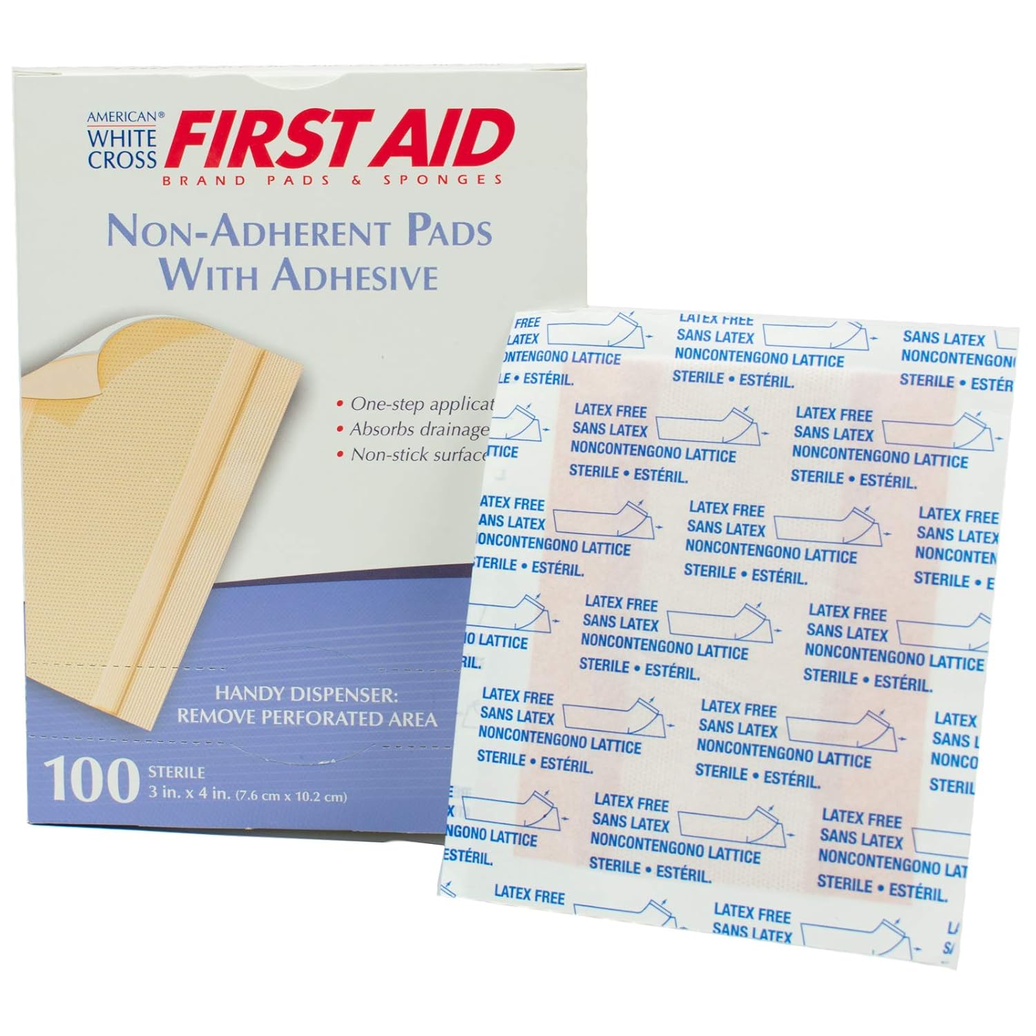 Dukal 29014M Economy Non-Stick Adhesive Pad with Adhesive, 3" x 4"