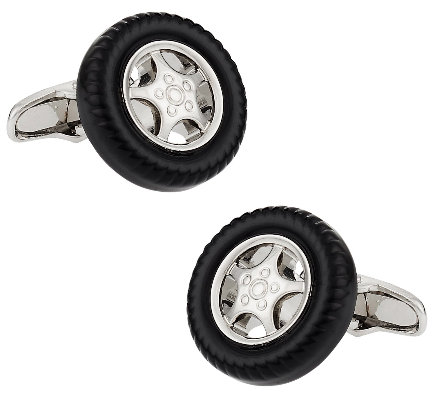 Wheel & Tire Mags Car Rims Pair Cufflinks in a Presentation Gift Box Perfect for Travel - Great from Groomsmen for Wedding