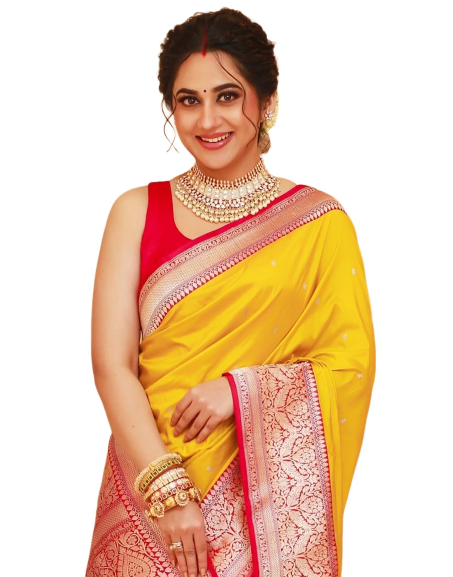 siril Women's Kanjivaram Silk Saree Soft Banarasi Sari With Blouse Piece-picture-50