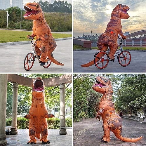 Miniatura 2 de Disfraz de dinosaurio inflable para adultos, disfraz inflable de Trex para adultos, disfraz inflable para Halloween, Navidad