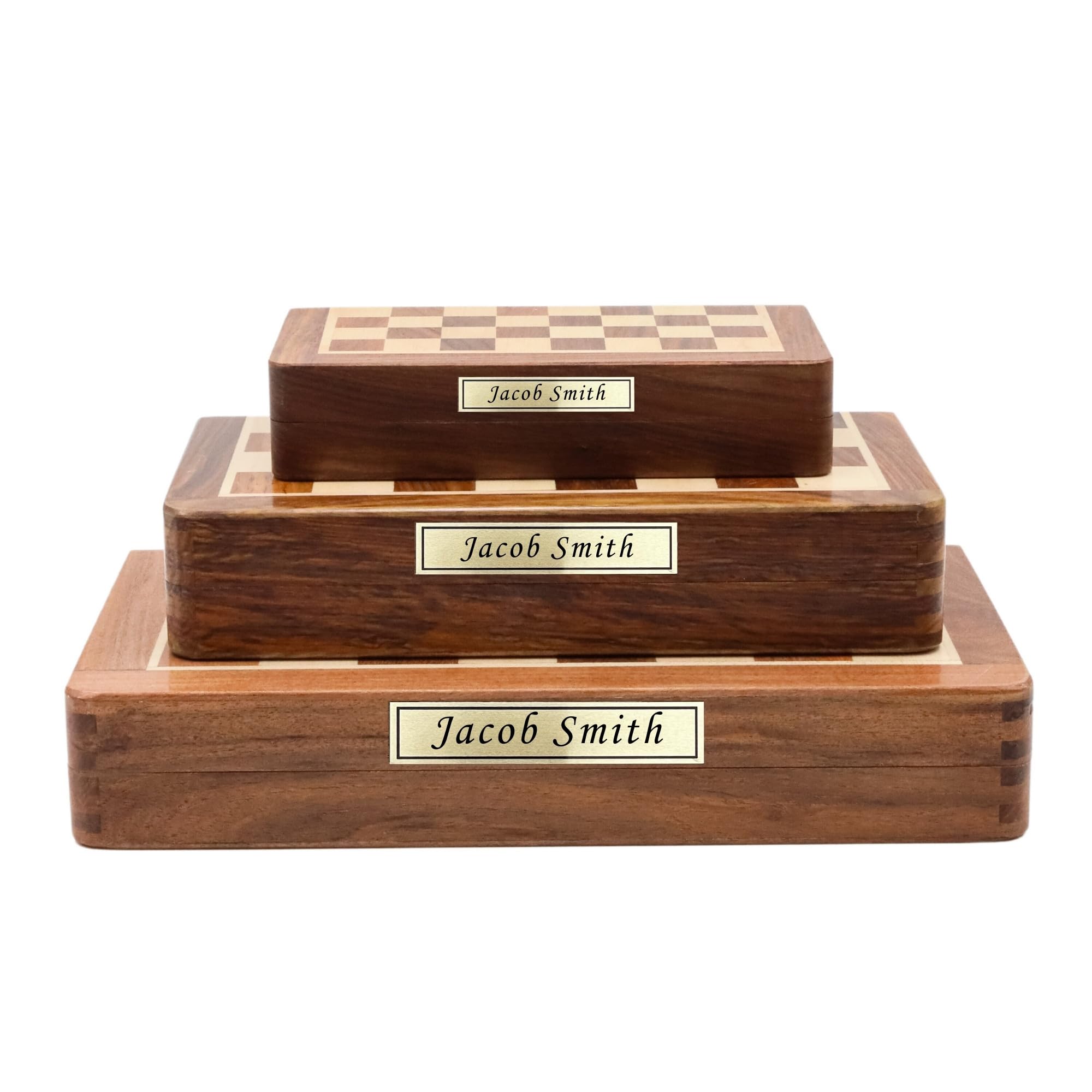 Jeu d'échecs magnétique pliable personnalisé | Planche en bois massif faite à la main et pièces d'échecs