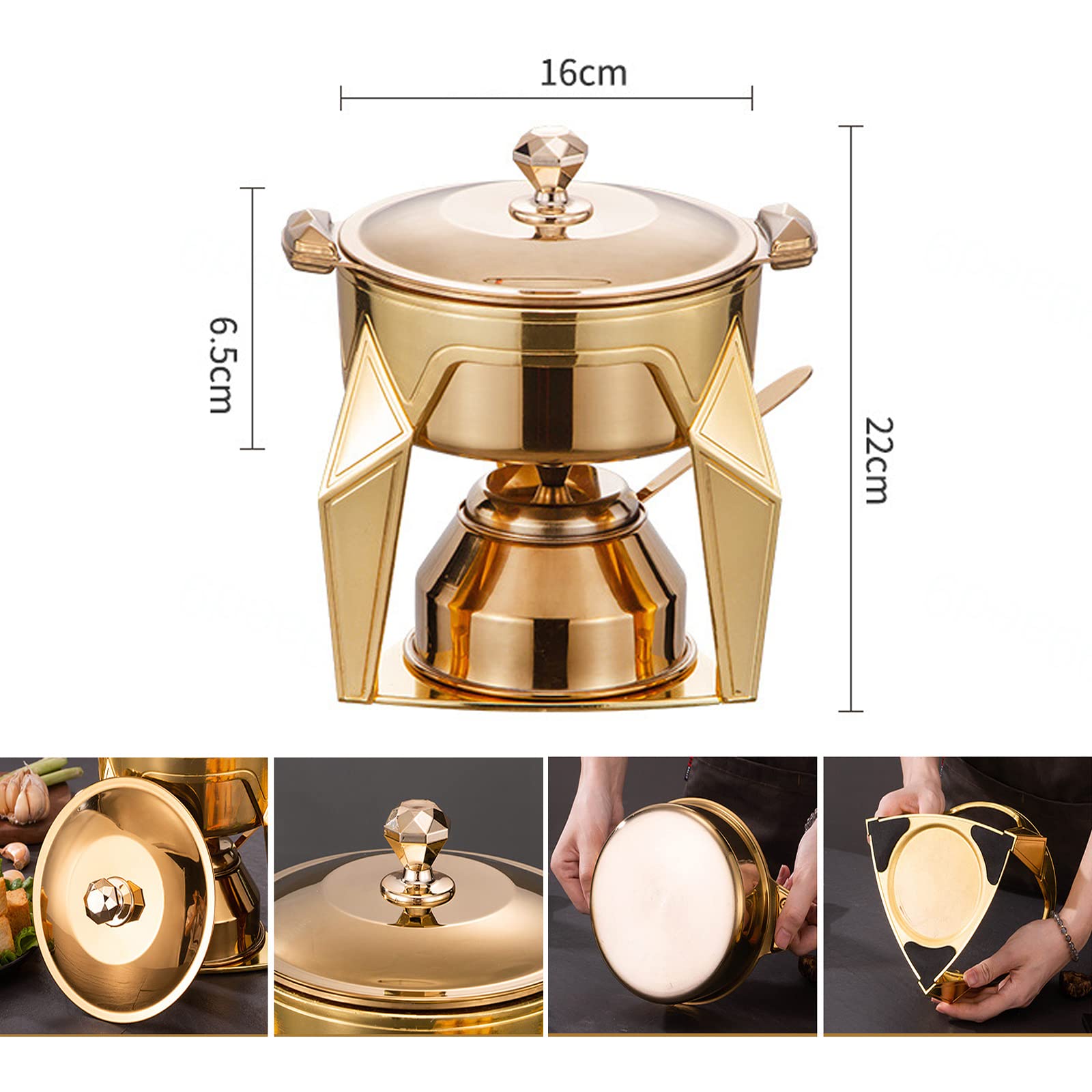 Spirituskocher Für Innenraum Mit Topf Campingkocher Mini Camping Alkoholkocher Spiritusbrenner Kochtopf-Set Campingkocher Spiritus Kocher Für Hot Pot Grillen Picknick,Silver