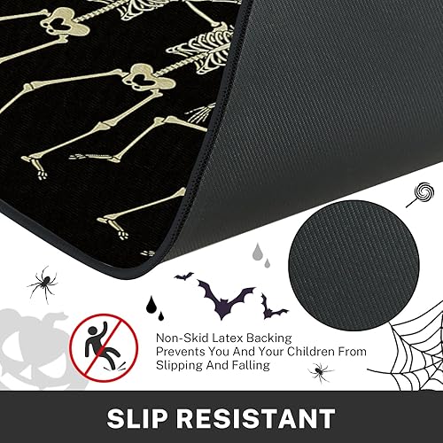 Miniatura 6 de ArtSocket Juego de 2 alfombras y tapetes de cocina de otoño, antideslizantes, lavables, lindas calabazas, camiones, búfalos, alfombra de camino de