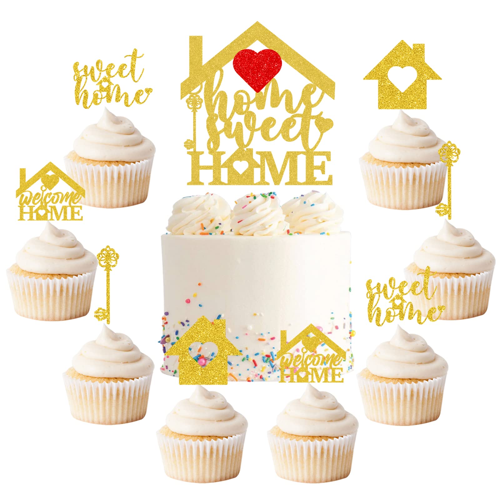 Buy House Warming Decorations Party Sweet Home Cake Topper and Cupcake