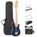 Smartxchoices 30" Inch Kids Electric Guitar Set with 5W Amp, Cablgifte Cord, Pick, Shoulder Strap, Gig Bag Much More Guitar Combo Accessory Kit for Beginner Starter (blue)