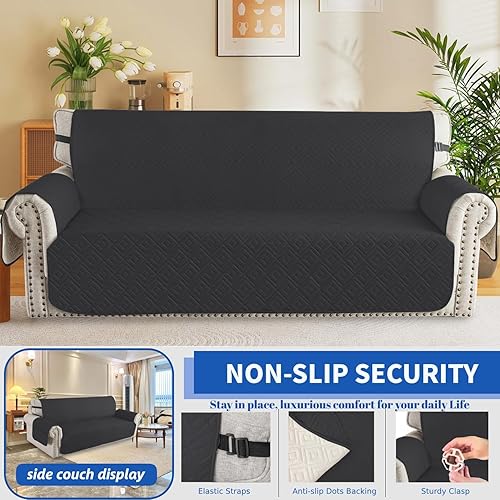 Miniatura 2 de XINEAGE Funda de sofá 100% impermeable para mascotas, funda de sofá antideslizante lavable, fundas de sofá para 3 cojines, protector de muebles con