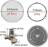 Vista 2 de Placa de vidrio para microondas, placa giratoria redonda de vidrio para microondas de 12.4 pulgadas / 12.402 in, placa de vidrio de microondas