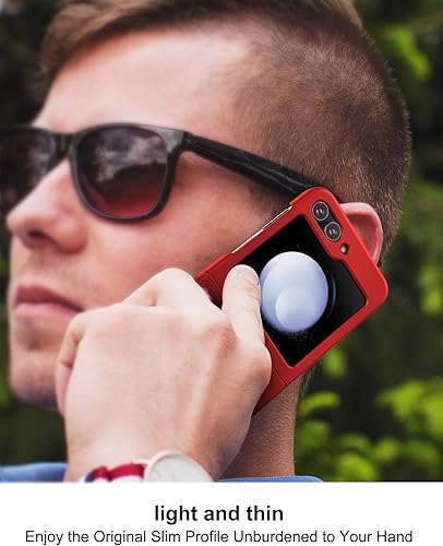 Miniatura 3 de Eastcoo Funda delgada para Galaxy Z Flip 5, parte trasera de policarbonato duro, sensación esmerilada, soporte de carga inalámbrica, ligera, a