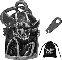 Vista 22 de Dream Apparel Campanas de motocicleta para motociclistas, accesorios de campanas pesadas y llavero para la suerte