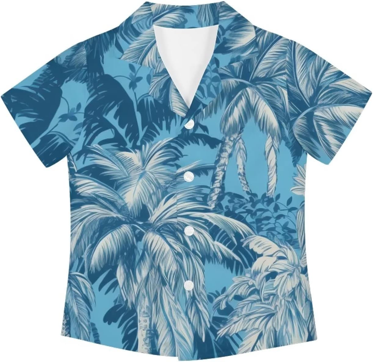 Boys Casual Floral Hawaiian Shirts for Summer Vacation Comfy V Neck Button Down Shirt Beach Tropical Outfits