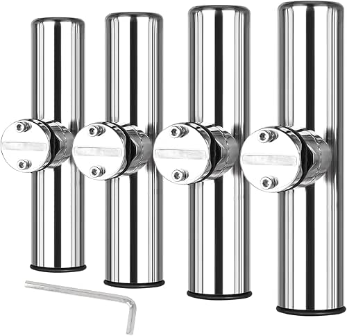 NovelBee 4pcs Stainless Steel Clamp on Fishing Rod Holders with