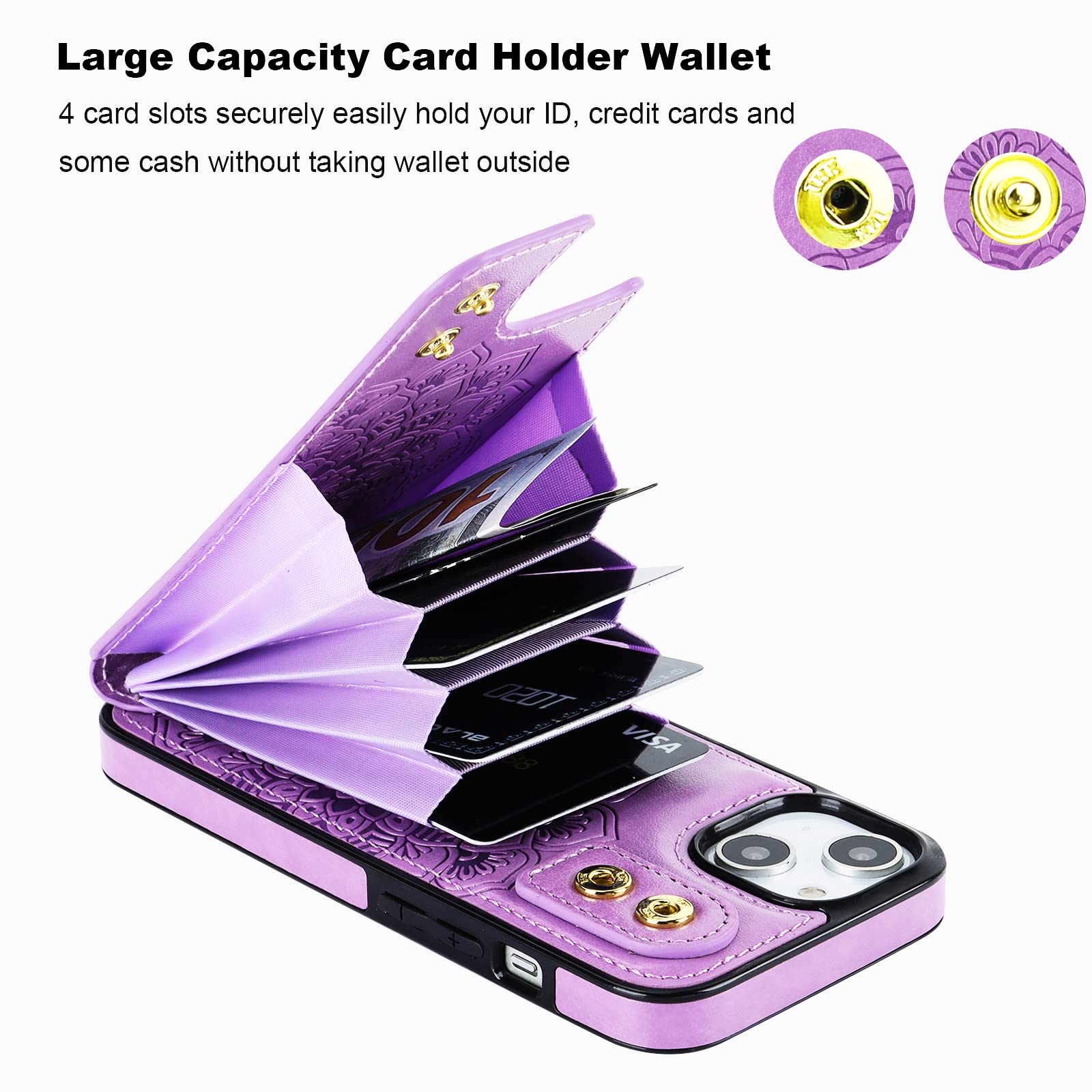 HAOPINSH For IPhone XR Case Wallet With Card Holder, Blooming Sunflowers Pattern Back Flip Folio PU Leather Kickstand Card Slots Case For Women Girls, Double Magnetic Clasp Shockproof Cover 6.1
