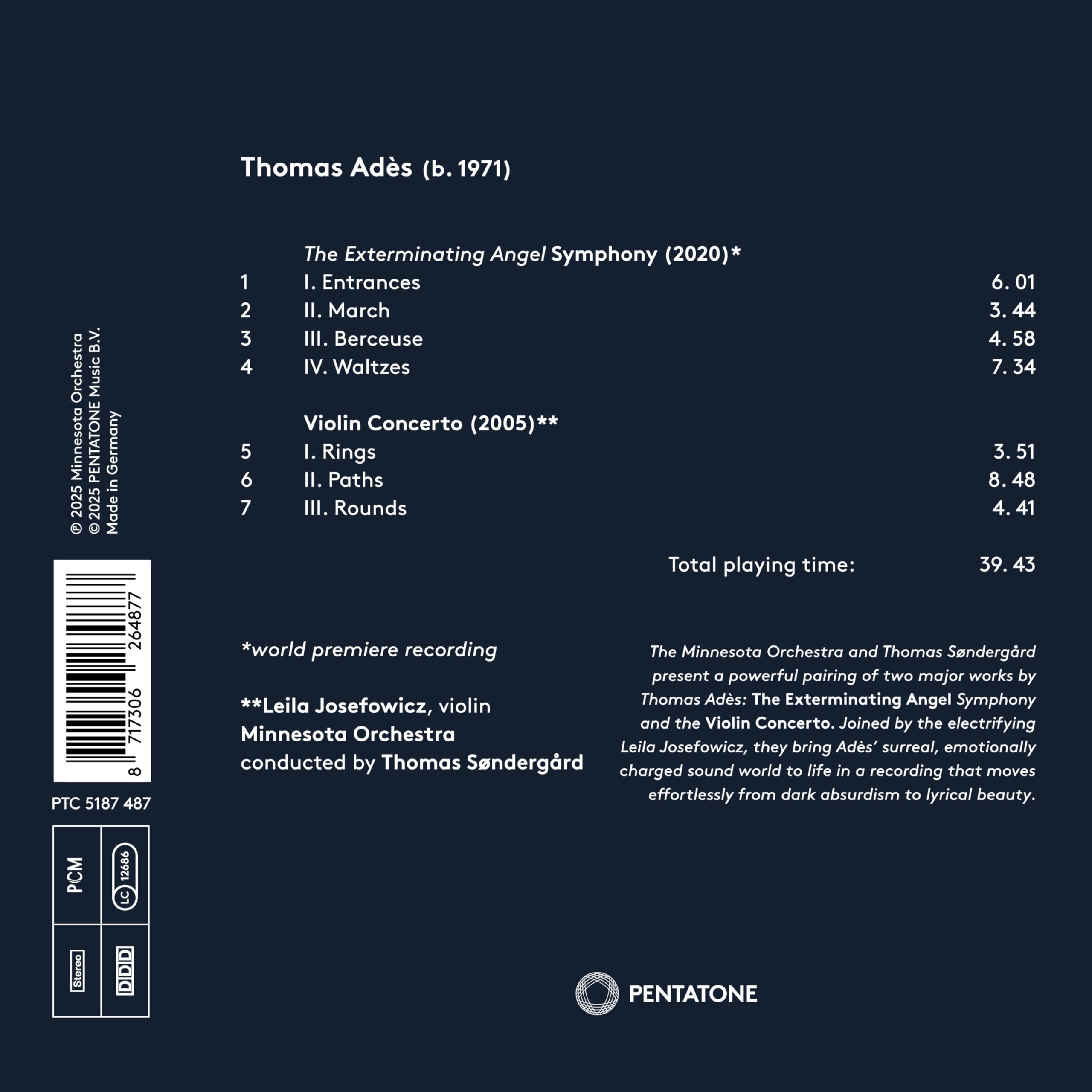 ADES: THE EXTERMINATING ANGEL SYMPHONY & VIOLIN CONCERTO