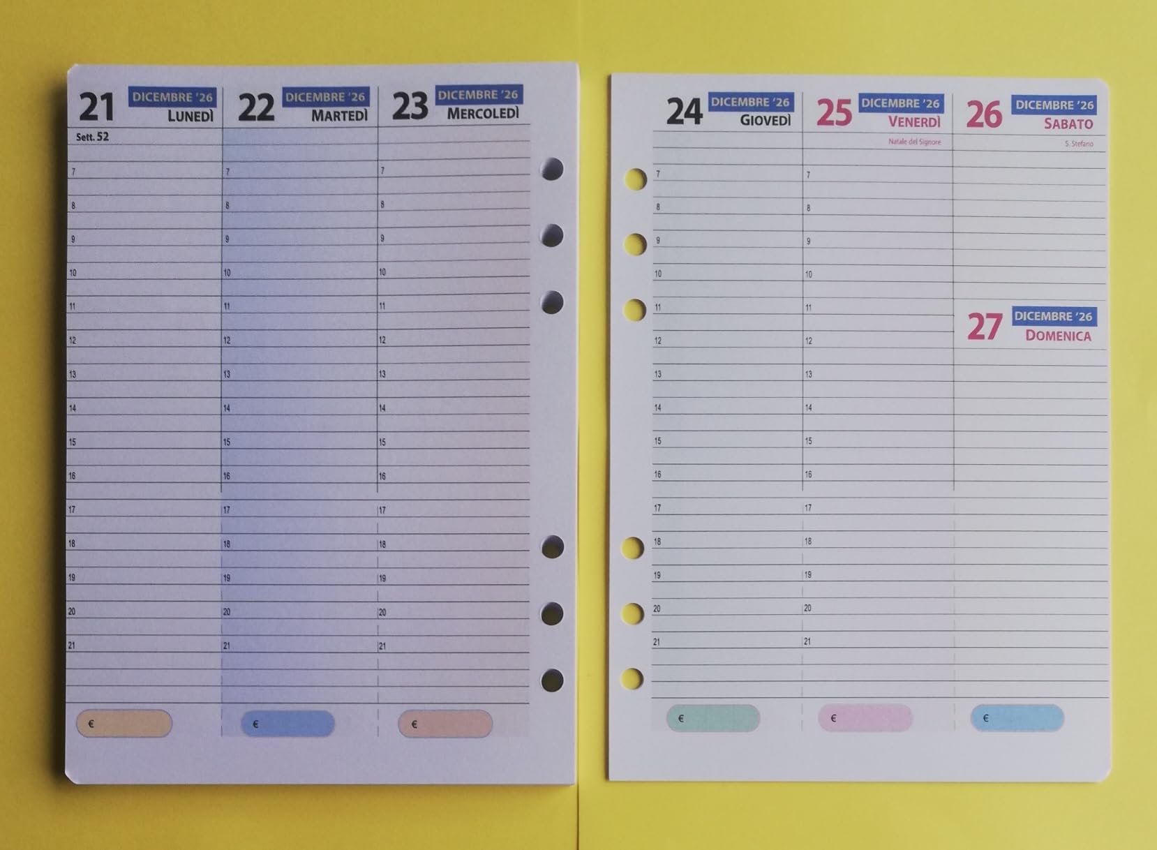 Agenda A5 Rido/Idé 706504190 - Finta Pelle Nera, 6 Anelli, Con Tasca Zip E Divisori
