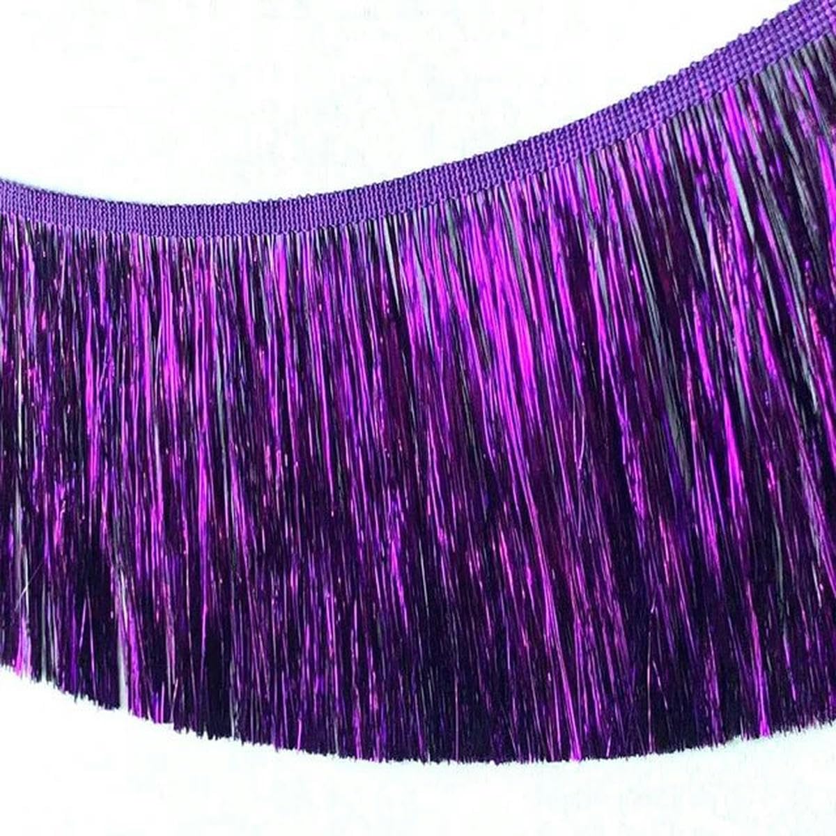 5/10/20 mètres 15 cm frange gland dentelle frange garniture pour robe latine scène vêtements rideaux dentelle accessoires décoration de Noël-15 cm-20 mètres-violet foncé