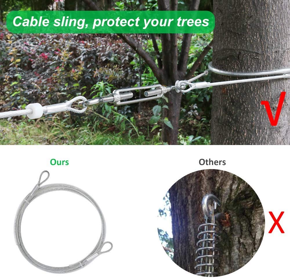 X XBEN Tie-Out Leinen für Hunde,30m Hundeleine für den Hof, Trolley Läufer Kabel für große Hunde bis zu 120kg für Camping, Outdoor, mit 2.5m Nylon Bungee Läufer, Kabelschleife zum Schutz von Bäumen