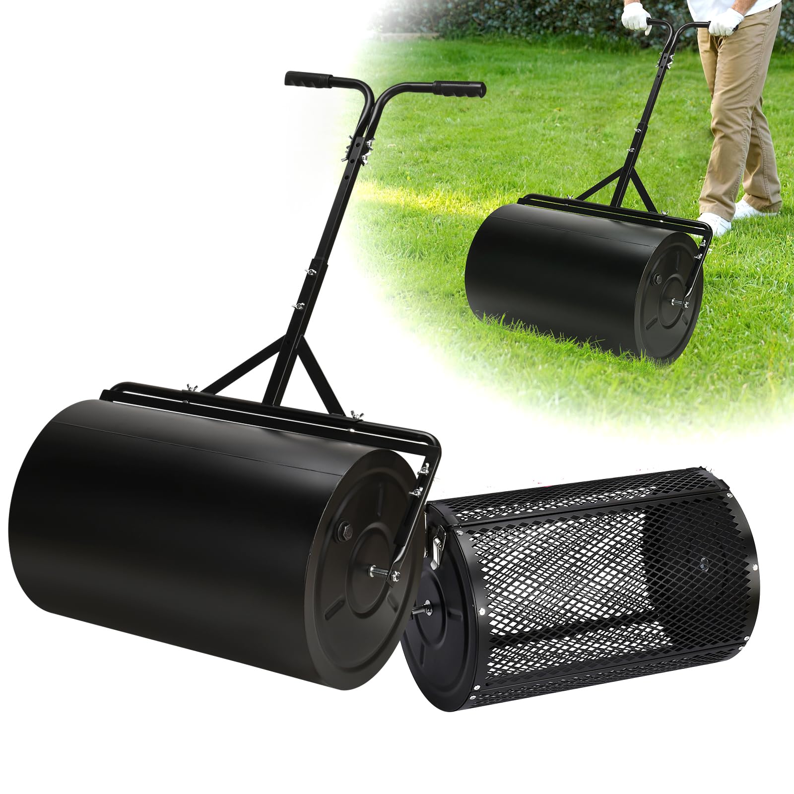 GADFISH Compost Spreader and Lawn Roller