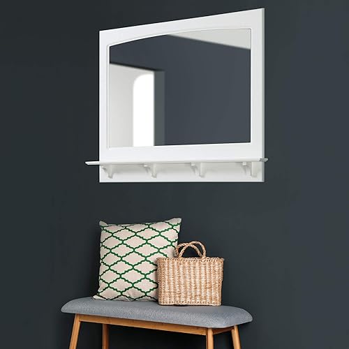 Miniatura 5 de Design House 539940-WHT Concord - Estante rectangular de pared con marco de madera tradicional, para sala de estar, dormitorio, espejo de tocador de