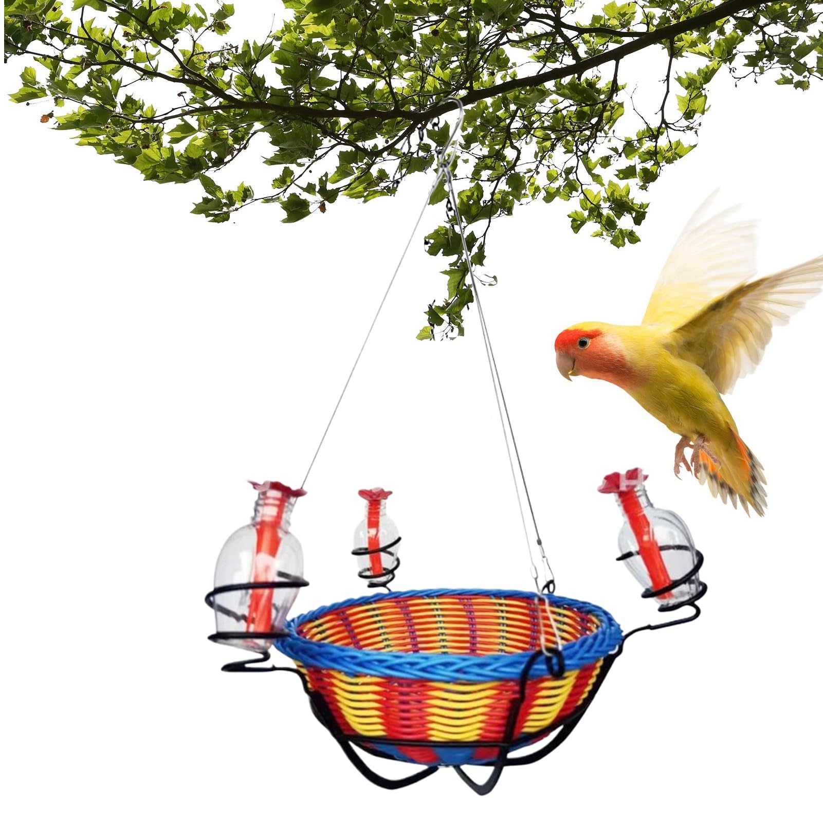 Mangeoire colibris avec 3 ports d'alimentation et réservoir étanche extérieur