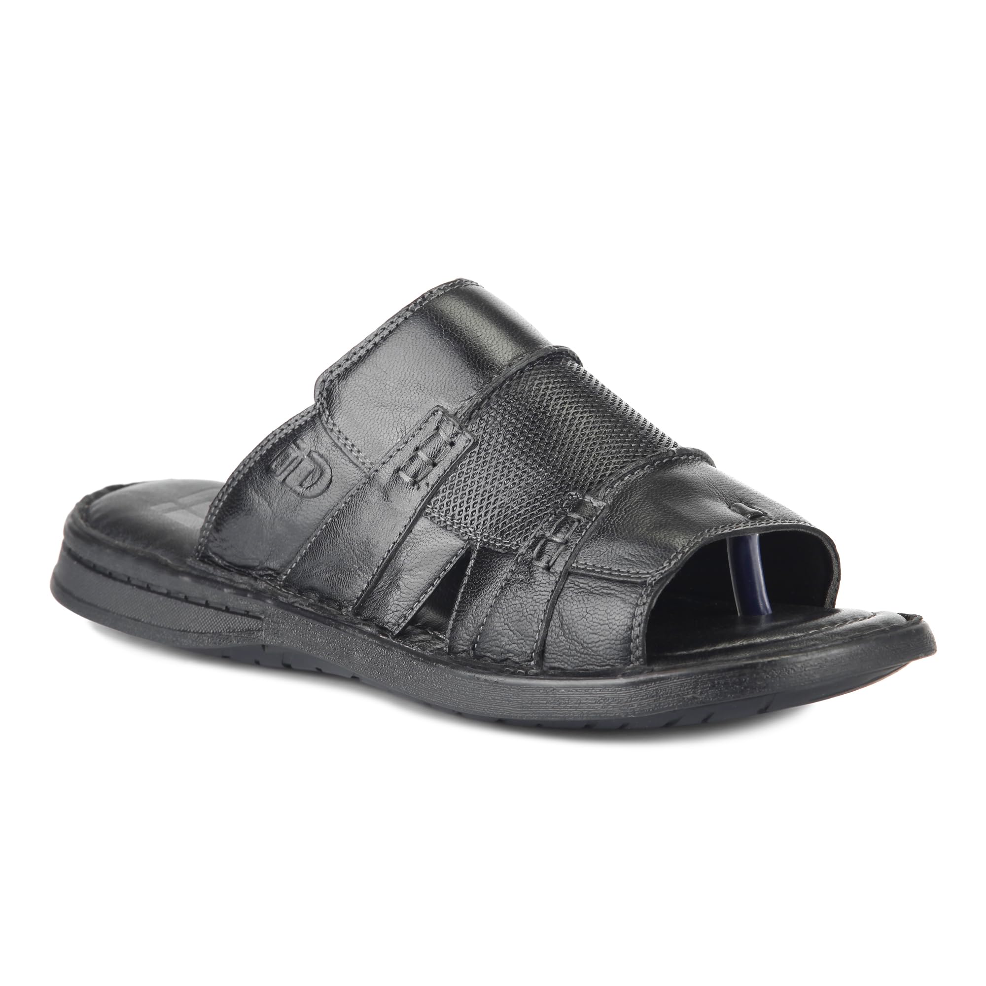 ID Mens Black Slip On Leather Casual Slippers (B0C9HPN22B) Amazon Price History, Amazon Price Tracker
