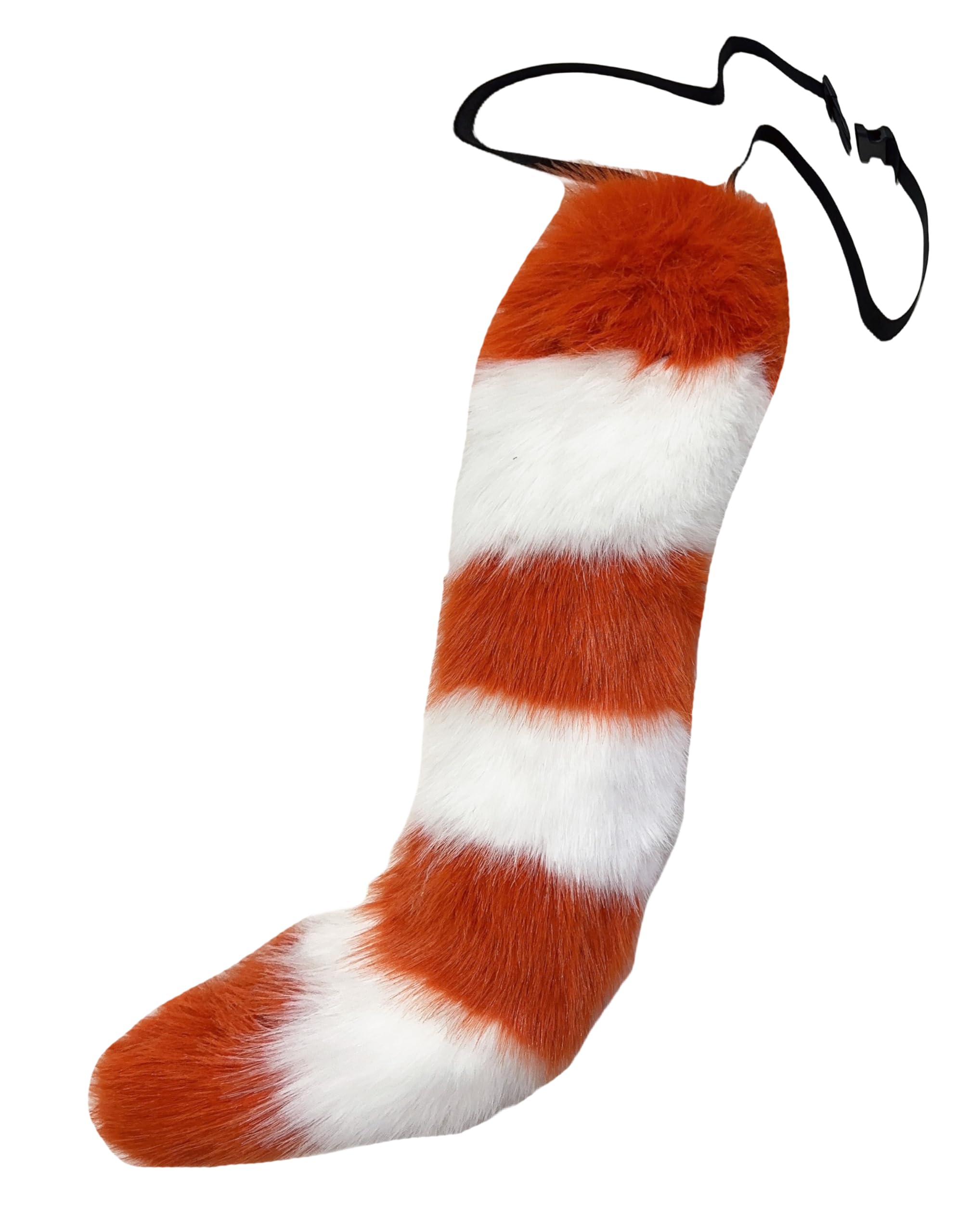 Lina & Lily Adults Faux Fur Fox Wolf Animal Tail Costume Fancy Dress Accessories for Cosplay Halloween Christmas Party (Orange & White)