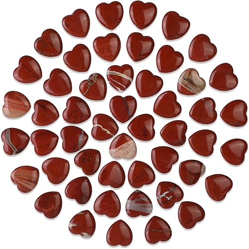 Gerrii 50 piedras curativas de corazón a granel, piedras inspiradoras de corazón de cuarzo, regalo para mujeres, bolsillo de amor, pulido de energía