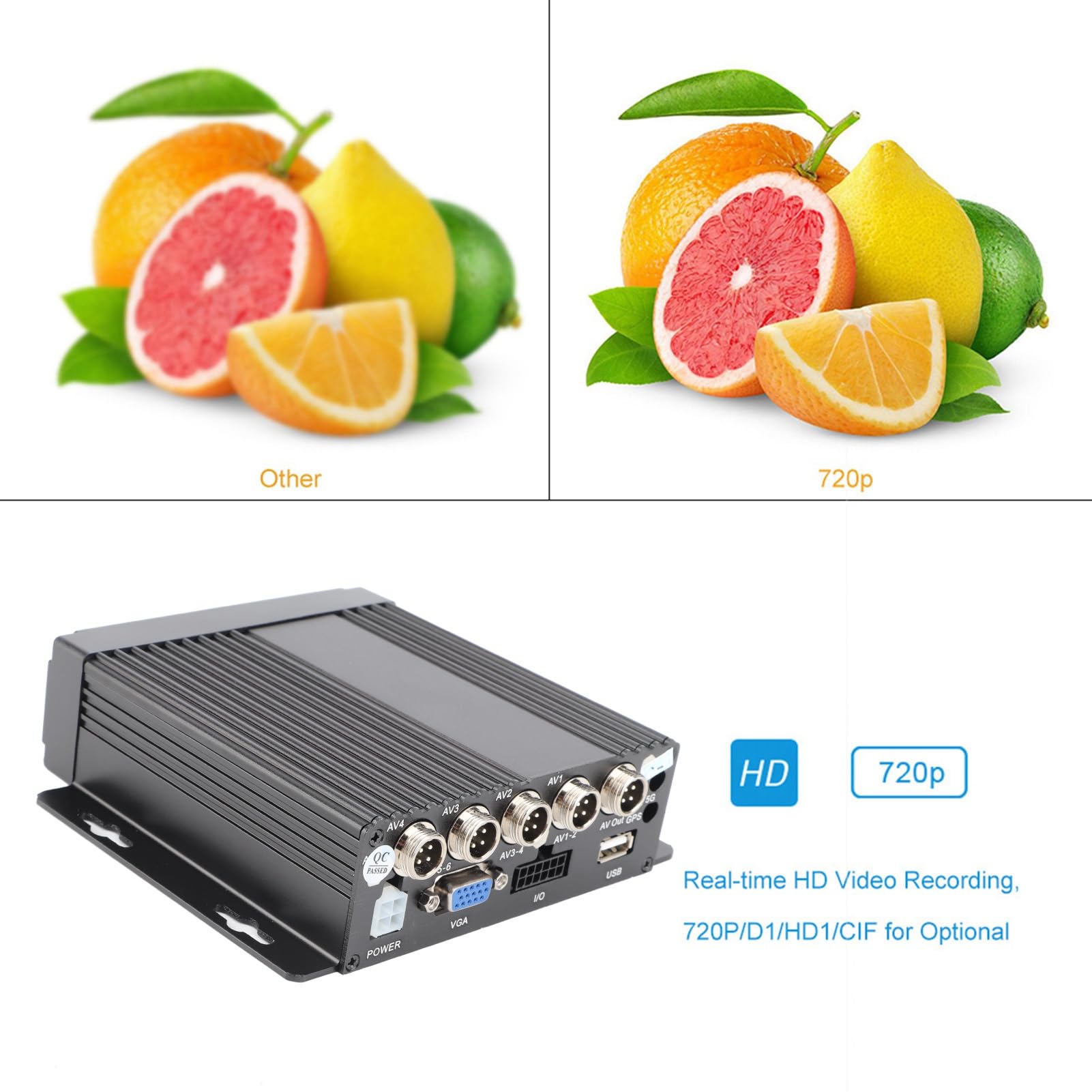 Fit für Mini 4Ch Car Mobile DVR 1080p AHD Video Recorder mit Breiter Spannungseingabe für Fahrzeugsicherheit, Fernbediener für TruckCarbus