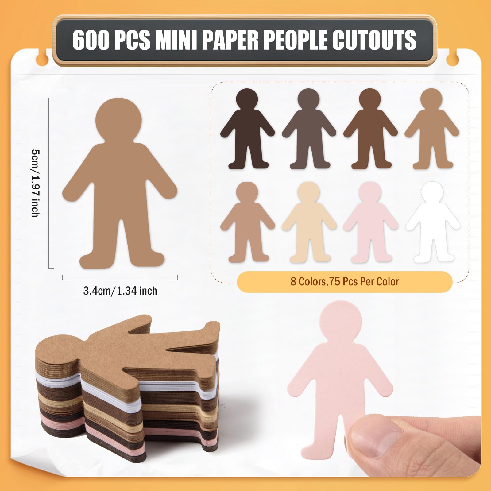 FOBSME 600 szt. 5,5 cm mini ludzie wycinanki papierowe dekoracje tablicy