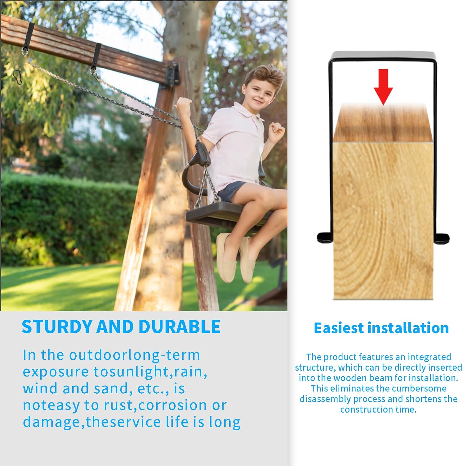 Heavy Duty Swing Hangers, Wooden 180° Swing Set Accessories Hammock Capacity Playground Hammock Chair Rope, Sandbag Porch, Hanging Heavy Punching Bags 1 71HQFUpeifL. AC SL1500
