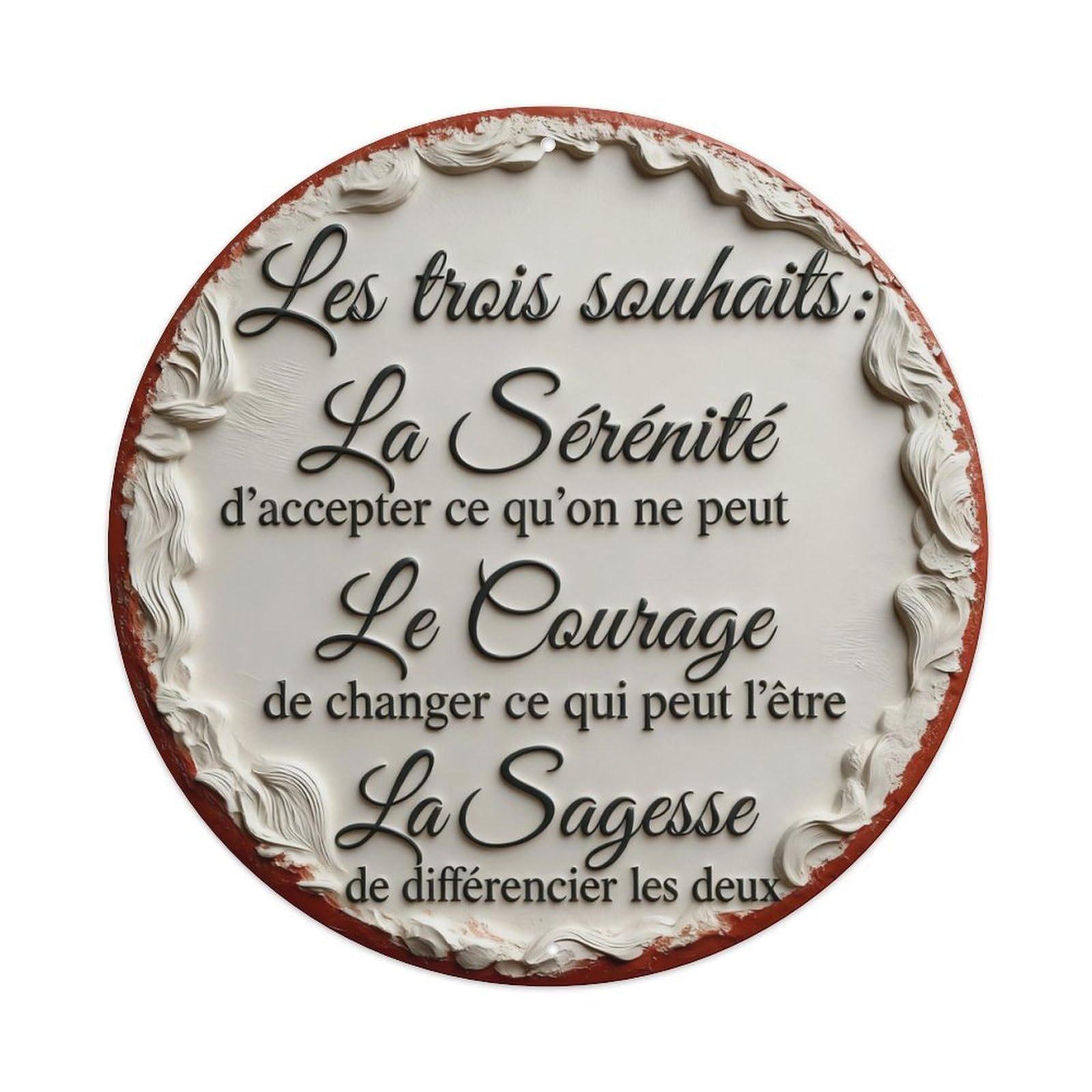 Zlatcbu Vintage The Three Wishes Serenity Courage Wisdom Metal Tin Sign Retro Wall Art Poster, Decor For Home Living Room Bar Cafe Garage, 8X8 Inch