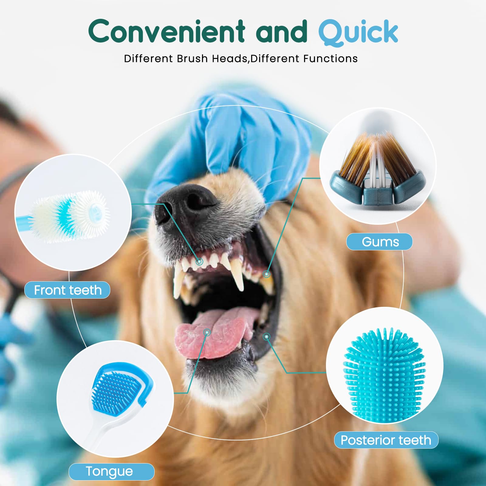 Dog Toothbrush, Finger Toothbrush, 360 Degree Silicone Toothbrush for Dental Care Easy Dog Cat Puppy Teeth Cleaning (8 Pack) - Image 2