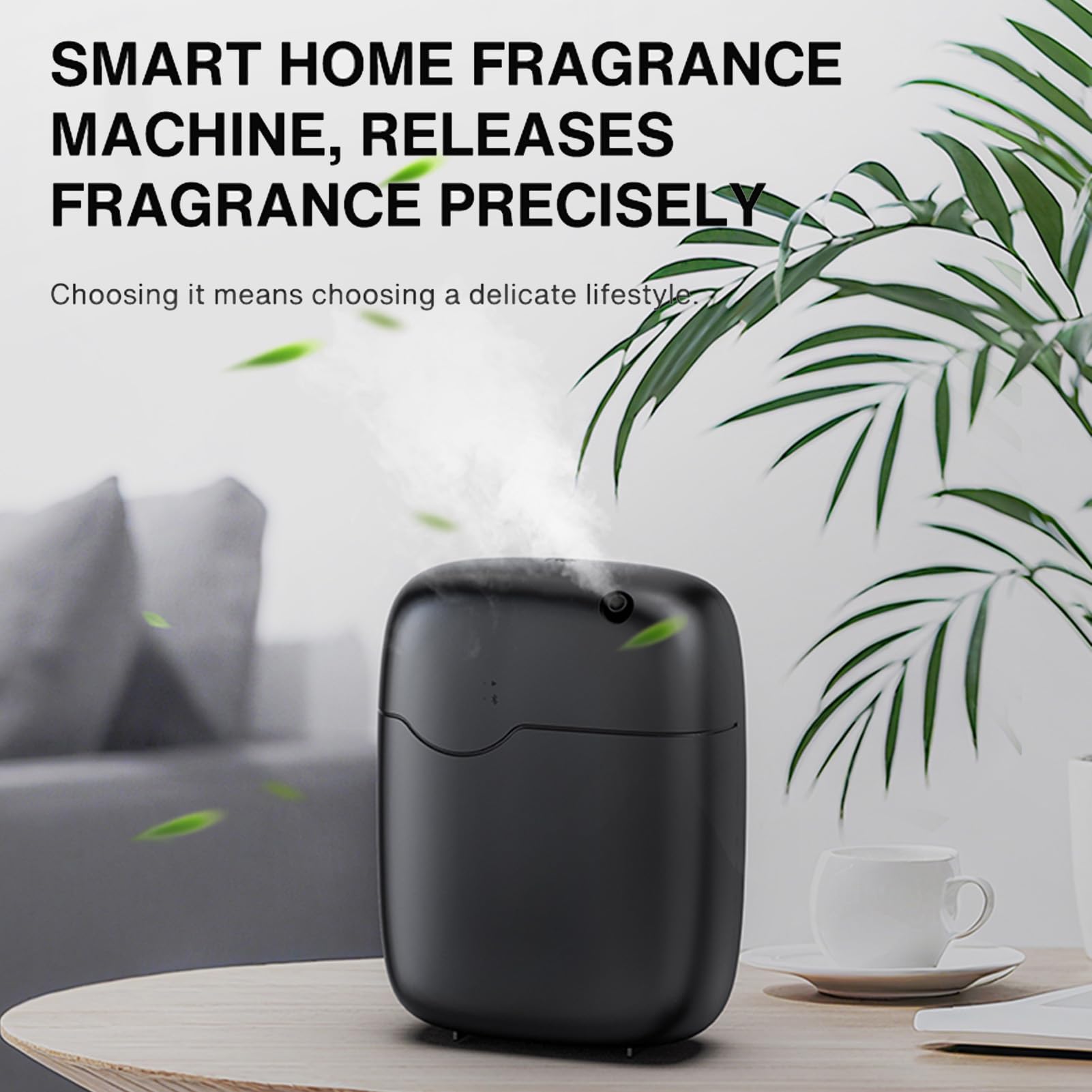 Smart Scent Air Machine Difusor silencioso de aceites Esenciales sin Agua 400 ml de Capacidad 1000 Metros cúbicos con función de Temporizador de Pantalla LED