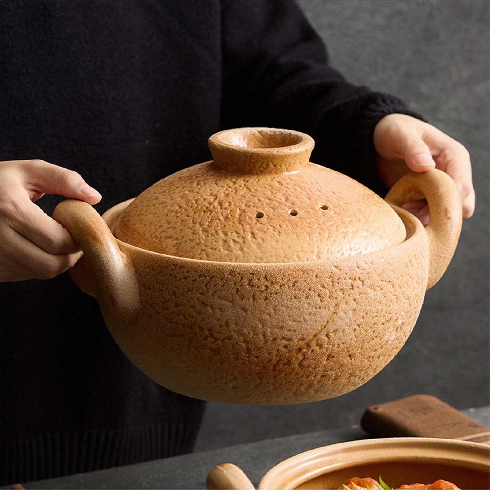 Ceramiczny garnek do zapiekanek, odporny na wysokie temperatury, domowy przyrząd do przygotowywania zupy do codziennego gotowania, idealny do rodzinnych posiłków (28,5 cm)