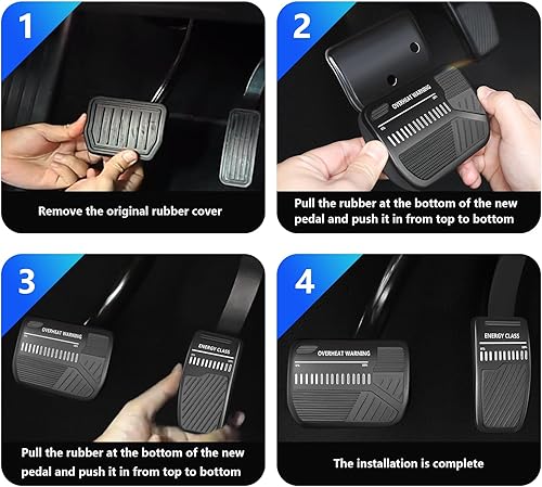 Miniatura 6 de Almohadilla de pedal para Tesla Modelo 3 Modelo Y 2017-2023 Pedal antideslizante mejorado de aleación de aluminio para pedal de freno, accesorios de