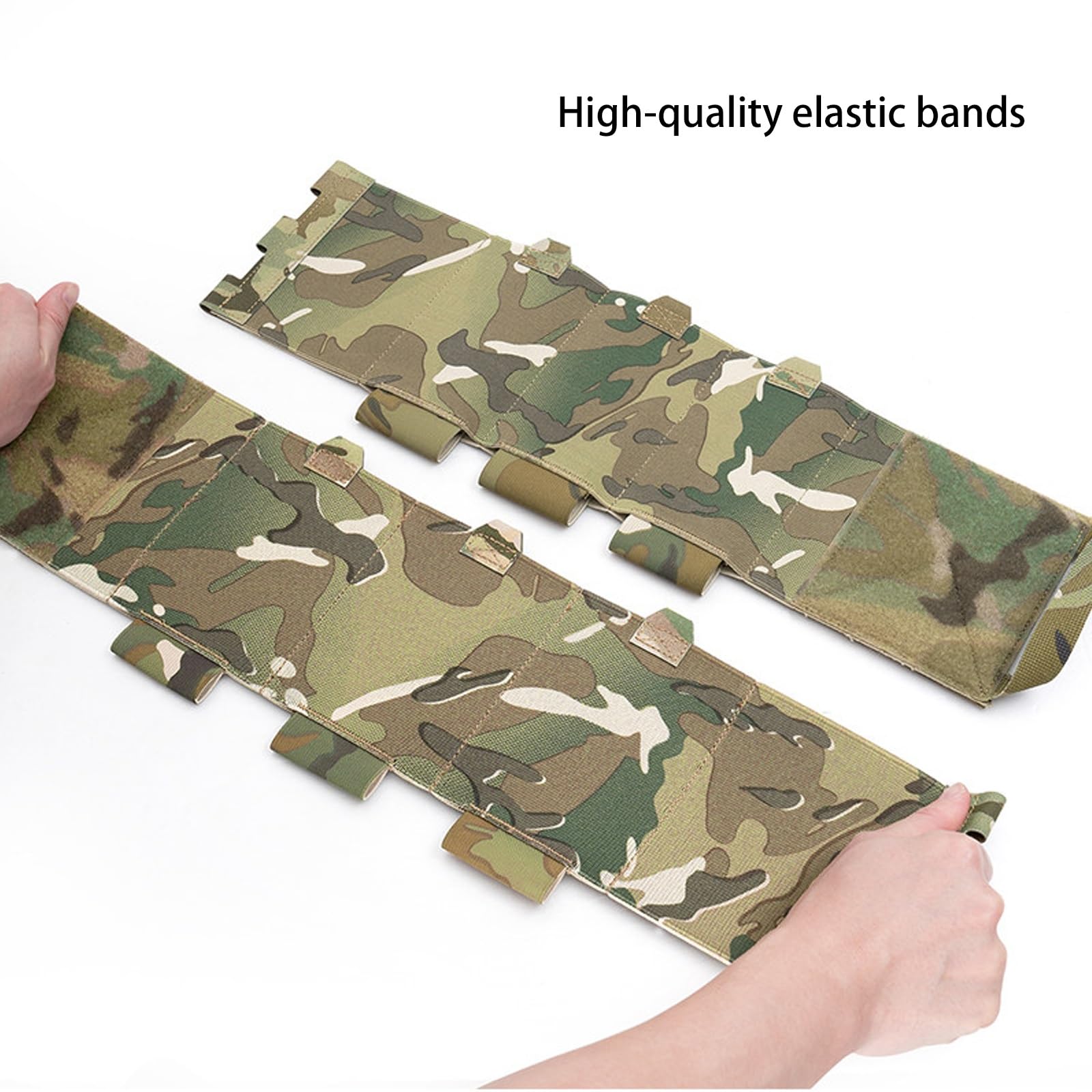 Cintura Laterale Tattica Sgancio Rapido, Fascia Elastica con Sistema MOLLE | Compatibile con caricatori calibro 5,56, design a cintura ventrale, nylon 500D, fissaggio con velcro, per LV119