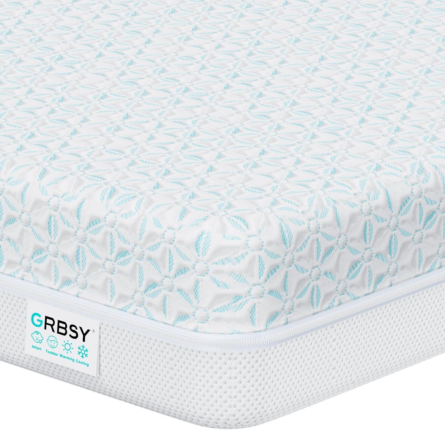 4 in 1 Crib Mattress, 6" Dual Sided Memory Foam Toddler Bed Mattress, Cotton Heat & Tencel Cooling Cover, Firm Breathable Baby Mattress for Infant & Toddler, Waterproof Linning & Washable
