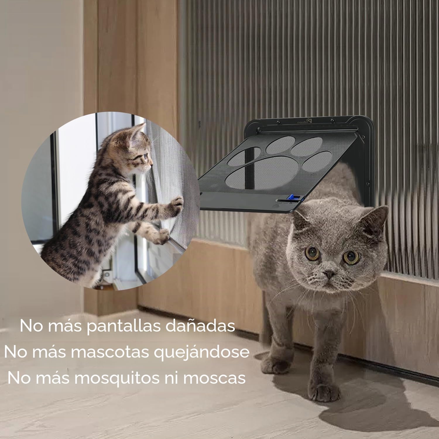 Gateras para Puertas Puerta Gatera para Gatos Puerta Perros Cierre Automatica Trampilla para Gato 24 x 29 cm Gatera para Mosquitera Puertas para Mascotas Fácil de Instalar para Cachorros y Gatos
