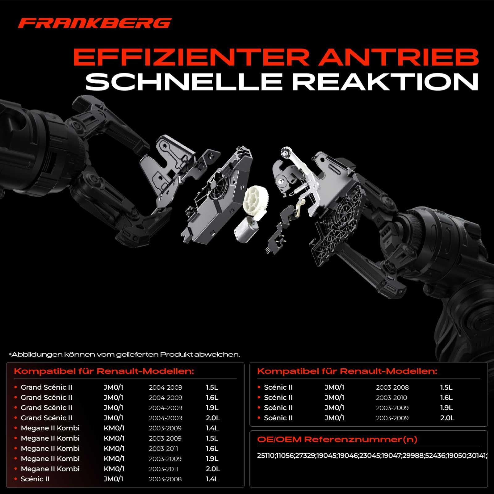 Frankberg Serrure De Hayon Compatible Avec Clio III 2005-2019 Grand Scénic II 2005-2009 M.e.g.a.n.e II 2002-2021 Modus/Grand Modus 2004-2019 Scénic II 2002-2015